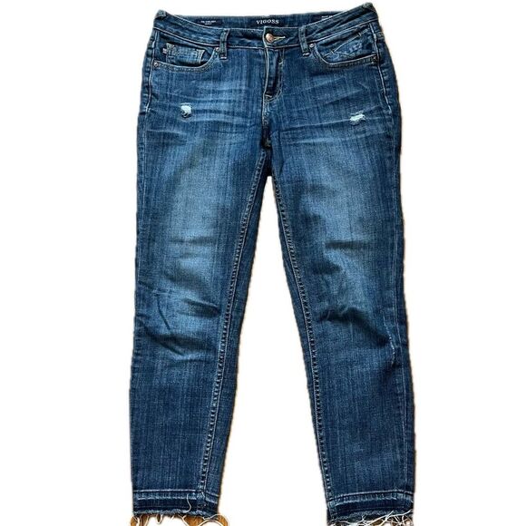 Vigoss The Chelsea Skinny Raw Hem Denim Jeans Blue Size 28 - Picture 1 of 6